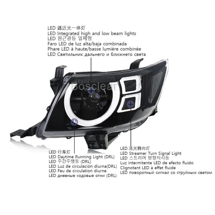 Car Lights for Toyota Hilux VIGO LED Headlamps 2012 2013 2014 Headlights Hilux DRL Turn Signal High Beam Angel Eye Lens Assembly - Image 3