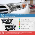 Car Headlights for Highlander Kluger 2012 2013 2014 Upgrade Bifocal Lens High Configure Styling Led Auto Headlight Assembly