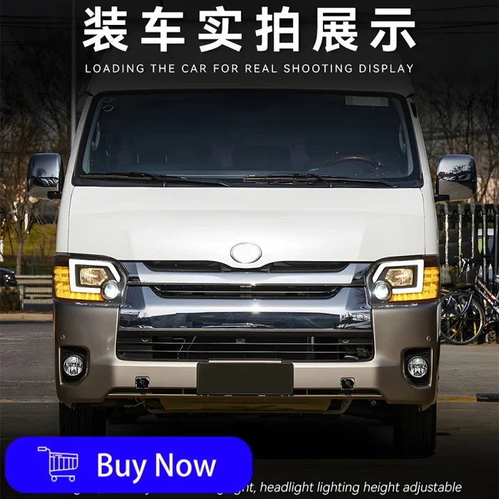 Car Lights For Toyota Hiace 2004-2018  Auto Headlight Assembly Upgrade New Style HID Projector Lens Tools Accessories - Image 6