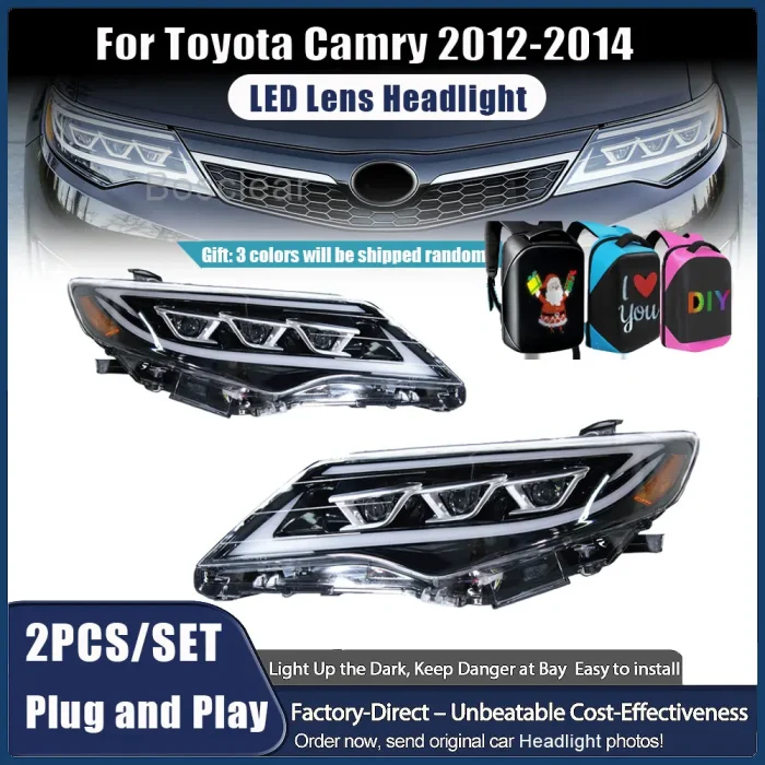 Front Lamps For Toyota Camry US Version 2012 2013 2014 LED Auto Headlights Assembly Upgrade Dynamic 3 Projector Lens Accessories - Image 3