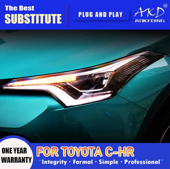 AKD Head Lamp for Toyota C-HR LED Headlight 2018-2021 Headlights CHR DRL Turn Signal High Beam Angel Eye Projector Lens - Image 4