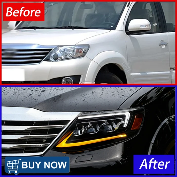 For Toyota Fortuner 2011-2015 LED Automatic Headlight Assembly Upgrade with Startup Animation, New Triple Lens, Plug and Play - Image 6