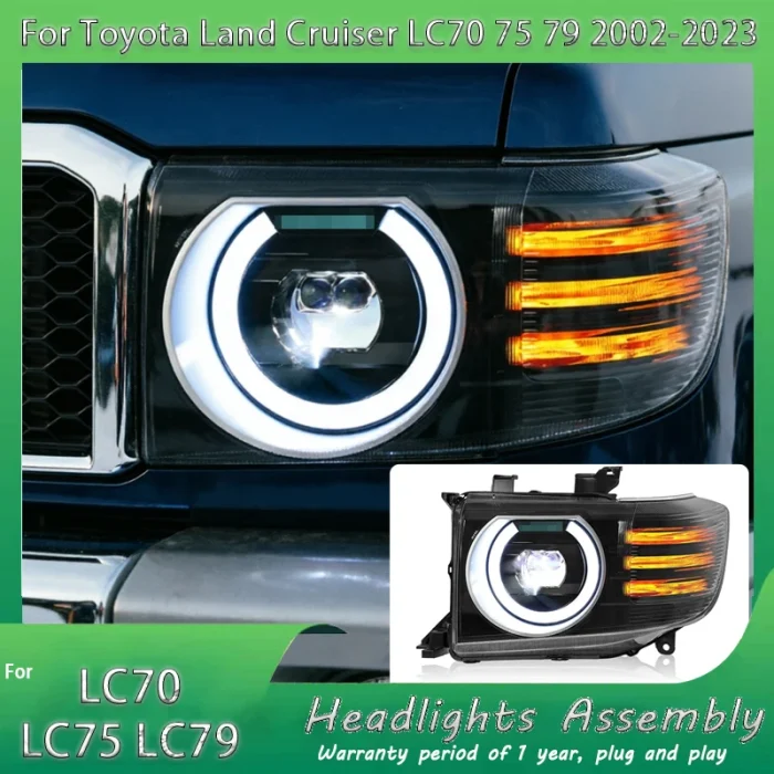 Car For Toyota Land Cruiser LC76 Headlight 2002 2003 -2023 Upgrade Modified To New DRL Dynamic Turn Signal LED Auto Accessories - Image 3
