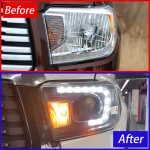 Car Front Lamps For Toyota Tundra 2014-2020 LED Auto Headlights Assembly Upgrade Bifocal Projector Lens Tools Accessories - Image 4