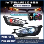 2pcs Headlamps For TOYOTA YARiS L Headlights Assembly 2016-2021 LED Daytime Running Light Turning Lamp Evil Magic Eye Lens Xenon - Image 2