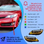 For 2012-2014 U.S. version Toyota Camry car front headlights LED automatic headlight assembly upgrade with dynamic 3-lens parts