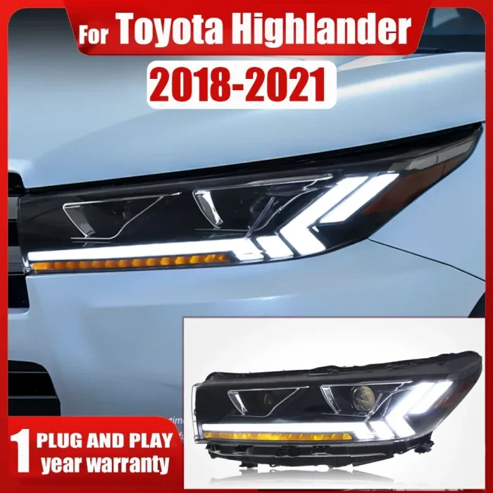 Car Styling For Toyota Highlander LED Headlights 2018 2019 2020 2021 Front DRL High Low Beam Dynamic Turn Signal Lights Assembly - Image 3