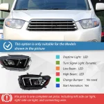 For Toyota Highlander 2009-2011 Front Headlights Upgrade New Design Car LED Projector Lens Dynamic Headlight Accessories