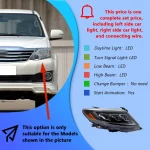 For Toyota Fortuner 2011-2015 LED Automatic Headlight Assembly Upgrade with Startup Animation, New Triple Lens, Plug and Play