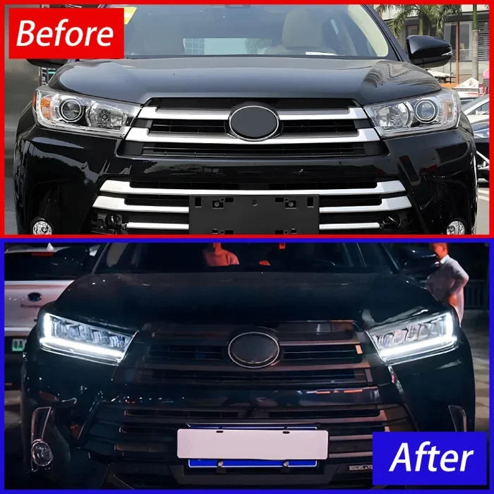 Car Front lamps For Toyota Highlander 2018-2021 New Upgrade  Angel Wings headlights Style Dynamic Turn Signal Light Accessories - Image 3