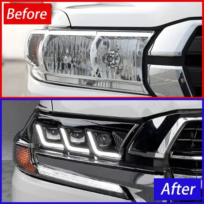 For Toyota Land Cruiser 2016-2019 Car Front Lamps Upgrade Three Projector Lens Hot Sale Accessories LED Auto Headlights Assembly - Image 6