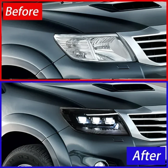 Auto Headlights For Toyota Hilux Revo Vigo 2012-2014 LED Car Front lamps Assembly Upgrade Three Projector Lens Accessories - Image 5
