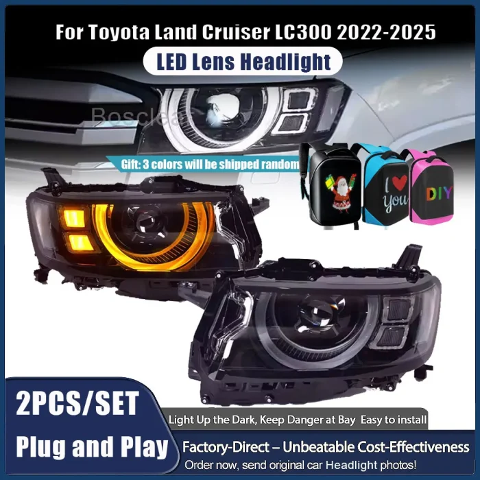 Headlight Assembly for Toyota Land Cruiser 300 LC300 2022 2023 2024 2025 LED Projectore LENS Modification Automotive Accessories - Image 3