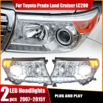 Car Front Lights For Toyota Land Cruiser LED Headlights LC200 2007 2008-2015 Headlamp DRL Lights Assembly Automotive Accessories