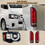 SINDAR For Toyota Hiace H200 Headlights Assembly Left/Right Side Complete Pair Set Direct Fit Replacement 2005-2018 LHD RHD - Image 6