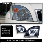 TYPY Car For Toyota Prado Headlight 2003-2009 Upgrade Modified to New DRL Dynamic Turn Signal LED Headlight Auto Accessories