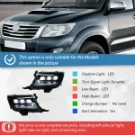 Car Head Lamp For Toyota Hilux Revo Vigo 2012-2014 Upgrade LED Projector Three Lens Dynamic Turn Signal Light  Accessories