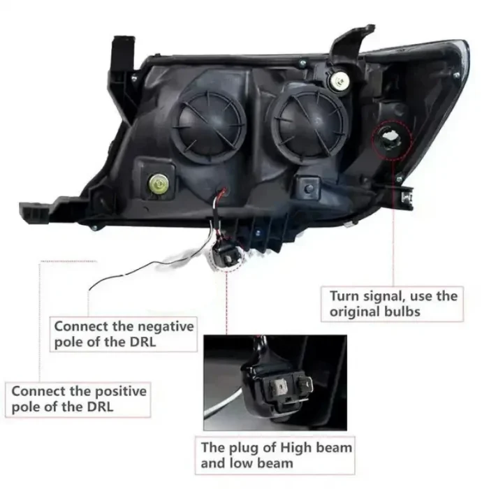 Front Headlight Assembly for Toyota HiLux VIGO 2005-2011 modified Turn signal Car Daytime running Light - Image 5