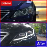 For Toyota REIZ MARK X 2010-2012 Front Headlights Fully Upgraded LED Dynamic Flowing Turn Signal Dual Lens Modification - Image 4