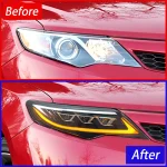 For 2012-2014 U.S. version Toyota Camry car front headlights LED automatic headlight assembly upgrade with dynamic 3-lens parts - Image 4