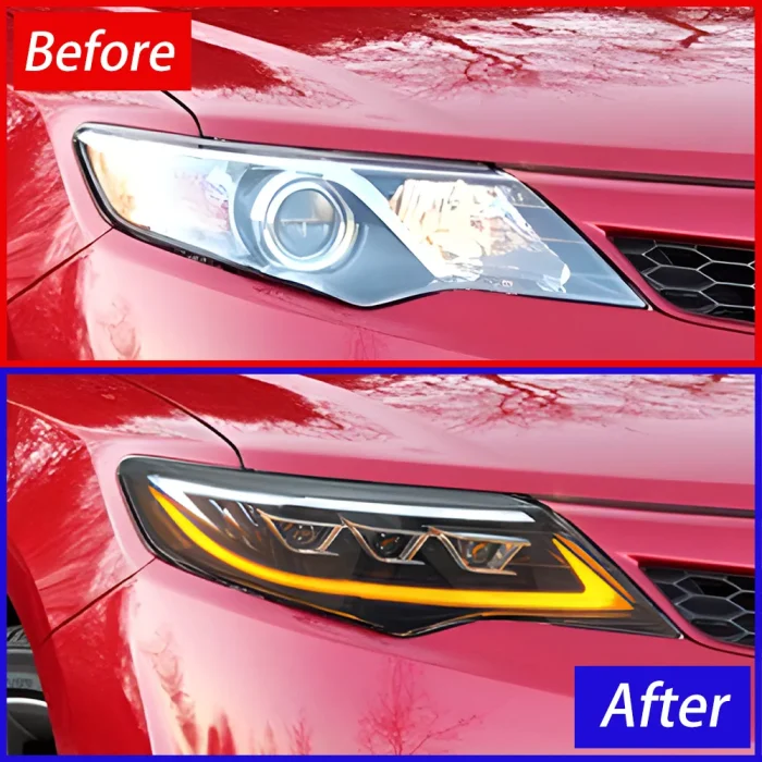 For 2012-2014 U.S. version Toyota Camry car front headlights LED automatic headlight assembly upgrade with dynamic 3-lens parts - Image 4