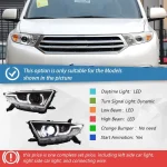 High Quality Auto Headlight For Toyota Highlander Kluger 2012-2014 LED Car Front lamps Assembly Upgrade Bifocal lens Accessories
