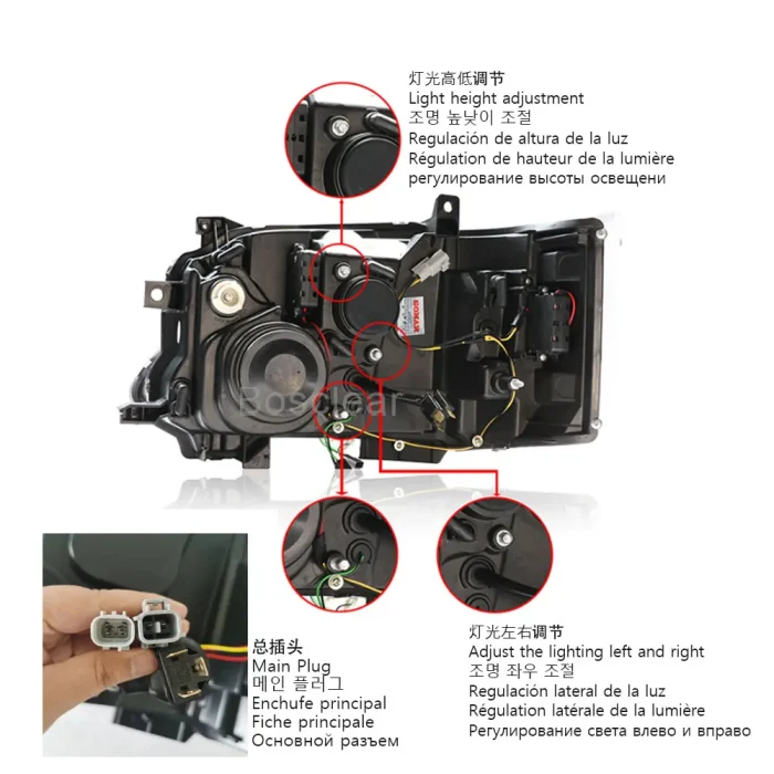2pcs LED Car Headlights Assembly For Toyota Hiace 200 Series 2004-2019 Headlamps With Dynamic Running Light DRL Auto Accessories - Image 4