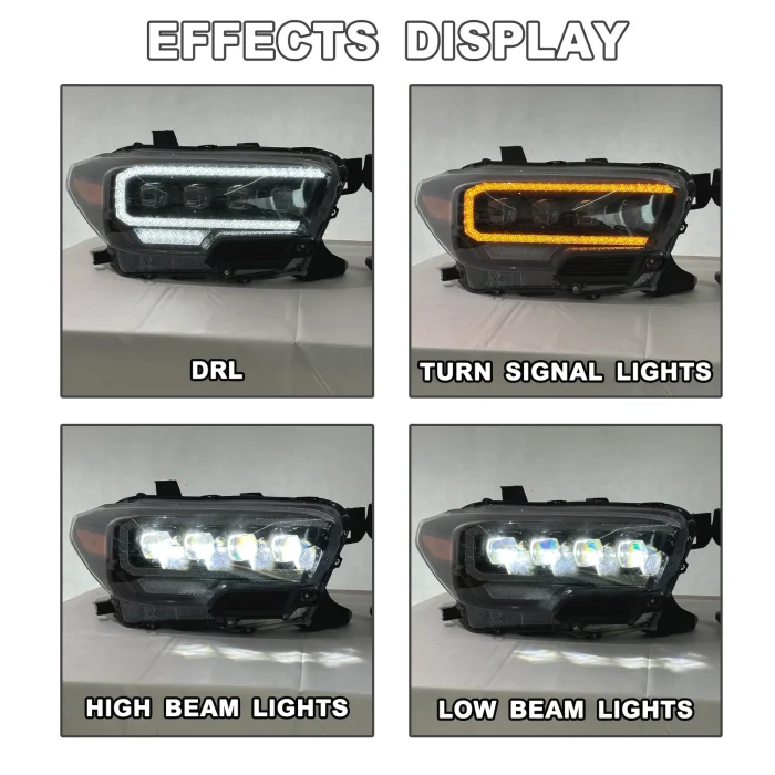 SINDAR 2pcs Projector Headlights LED For 2016-2023 N300 Toyota Tacoma W/Animation L+R - Image 6