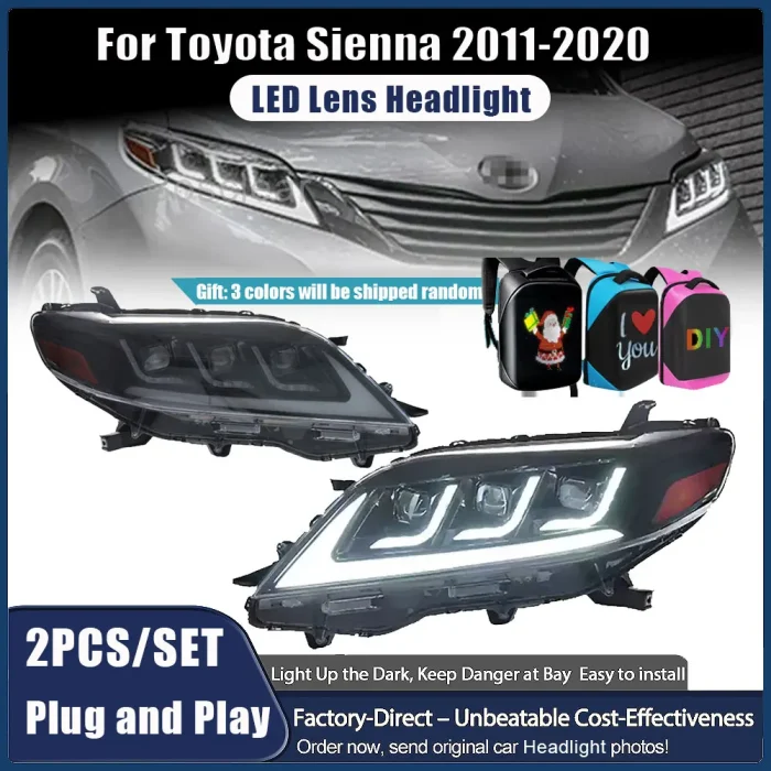 Front Lamps for Toyota Sienna 2011-2020 LED Auto Headlights Assembly Upgrade High Configuration Projector Lens Car Accessories - Image 3