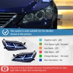 For Toyota REIZ MARK X 2010-2012 Front Headlights Fully Upgraded LED Dynamic Flowing Turn Signal Dual Lens Modification