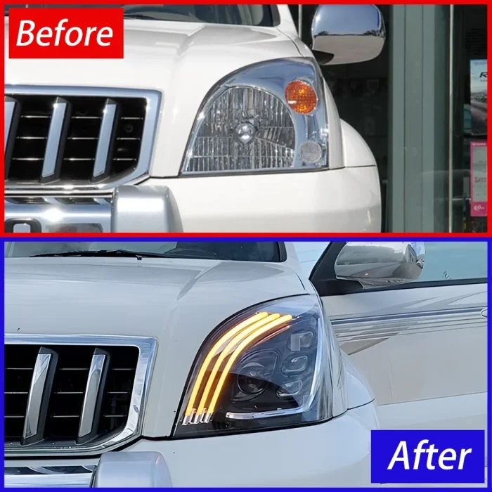 Car Front lamps for Toyota Prado 2004-2009 LED Auto Headlight Upgraded New Maybach design Dynamic Turn Signal Light Accessories - Image 3