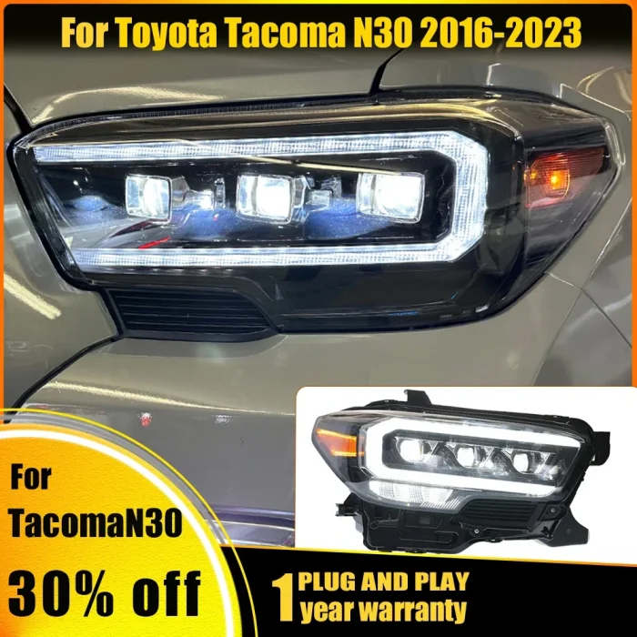 Auto Lamp LED Headlight With Full LED Lens and Sequential Signal For Toyota Tacoma 2015 2016 2017 2018 2019 2020 2021 2022 2023 - Image 3