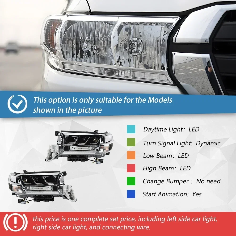 Sb39618306ac1419785fc796972750e19E.webp For Toyota Land Cruiser 2016-2019 Car Front Lamps Upgrade Three Projector Lens Hot Sale Accessories LED Auto Headlights Assembly - Image 1