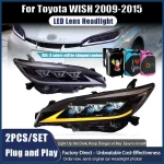 2pcs Headlights Assembly For Toyota Wish 2009-2015 LED Head Lamp Dynamic Turn Signals DRL Daytime Running Light Auto Accessories - Image 2
