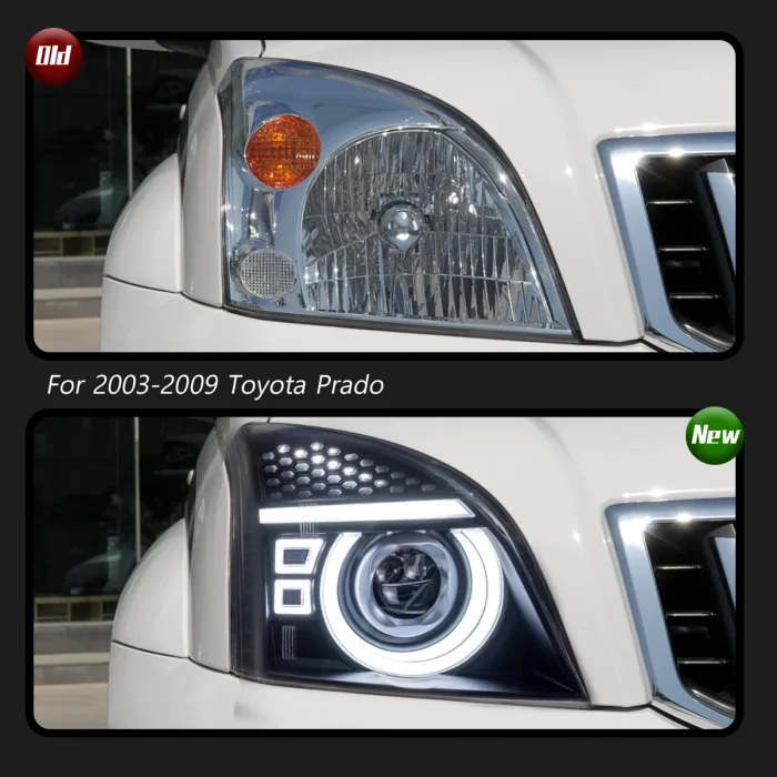TYPY Car For Toyota Prado Headlight 2003-2009 Upgrade Modified to New DRL Dynamic Turn Signal LED Headlight Auto Accessories - Image 3