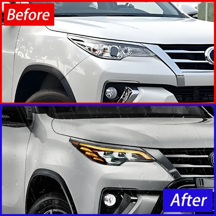 Car Front Lamps for Toyota Fortuner 2016-2020 LED Auto Headlights Assembly Upgrade Lexus Style Four Projector Lens Accessories - Image 3