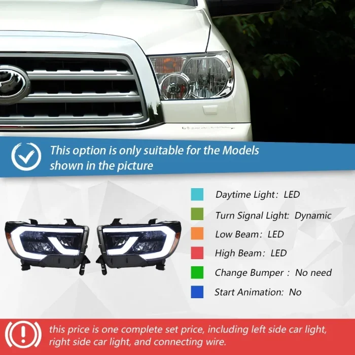 Auto Headlights For Toyota Tundra Sequoia 2007-2013 Upgrade 2018 Styling LED Car Front lamps Assembly Projector Lens Accessories - Image 3