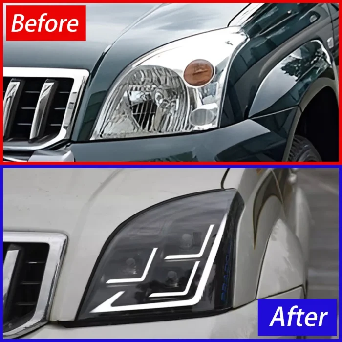 Car Front Lamps for Toyota Prado 2004-2009 LED Auto Headlight New Upgraded Three Projector Lens Dynamic Hot Sale Accessories - Image 5