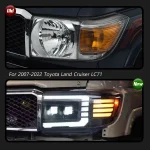 Car For Toyota Land Cruiser LC71 LC76 Headlight 2007-2022 Upgrade Modified to New DRL Dynamic Turn Signal LED Headlight Auto - Image 3
