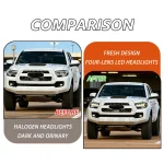 SINDAR 2pcs Projector Headlights LED For 2016-2023 N300 Toyota Tacoma W/Animation L+R - Image 4