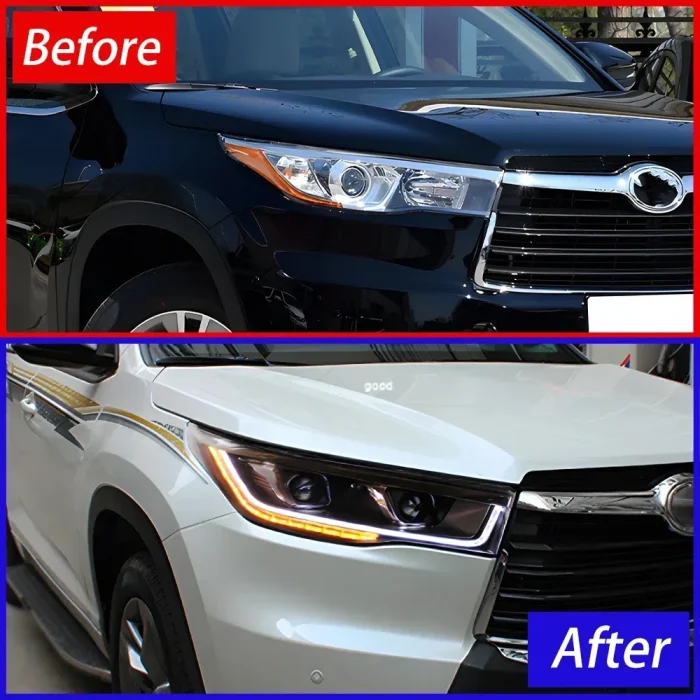 For Toyota Highlander Kluger 2015-2017 LED Car Front lamps Assembly Upgrade Dual Projector Lens Auto Headlights ccessories - Image 4