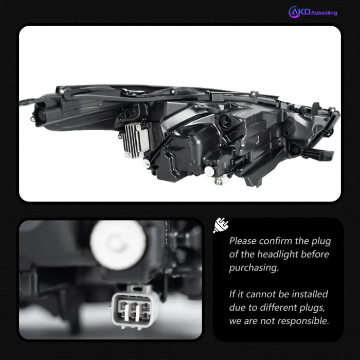 AKD Head Lamp for Toyota Highlander LED Headlight 2021-2022 Headlights DRL Turn Signal High Beam Angel Eye Projector Lens - Image 5