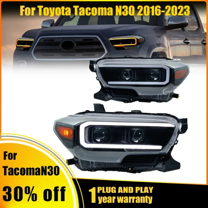 2pcs Auto Lamp LED Headlights With Full LED Lens and Sequential Signal For Toyota Tacoma Headlamps 2015 2016 2017 2018 2019 2020 - Image 4