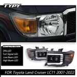Car For Toyota Land Cruiser LC71 LC76 Headlight 2007-2022 Upgrade Modified to New DRL Dynamic Turn Signal LED Headlight Auto