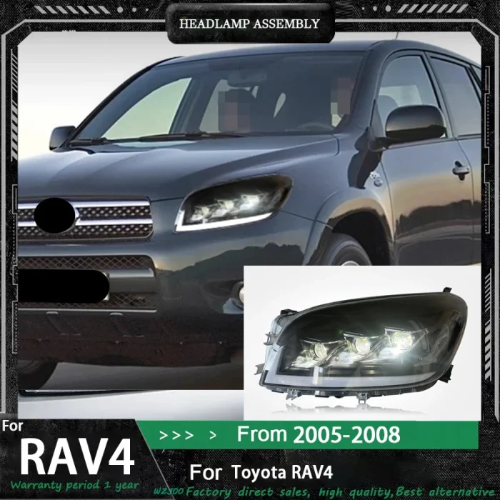 Car Lights For Toyota RAV4 2005 2006 2007-2008 modified LED daytime running lights, turn signals, lens headlights assembly - Image 2
