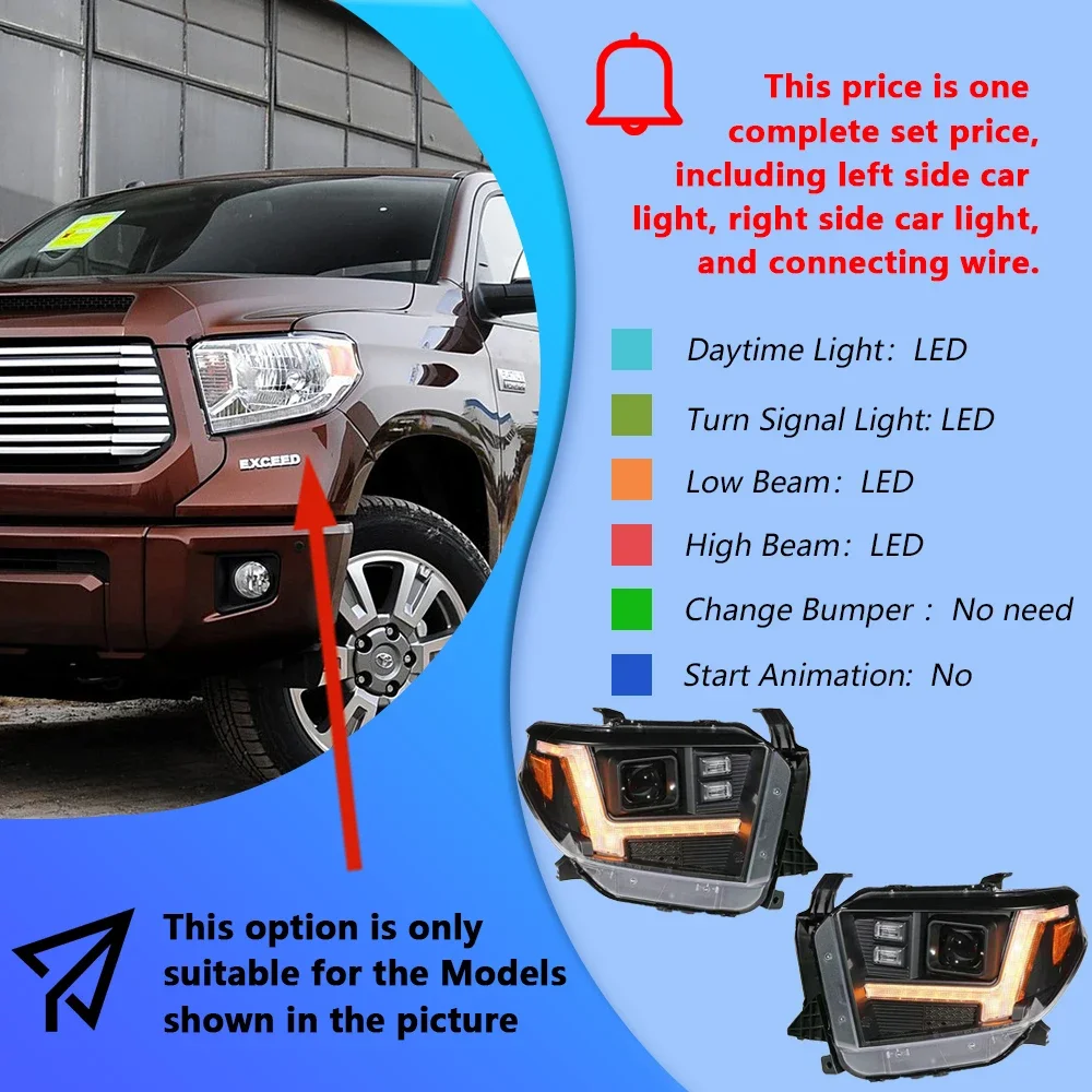 Sec1c0b46636e49f3b46ae1ec1db92305R.webp For Toyota Tundra Sequoia 2014-2021 Auto Headlights Assembly Upgrade High Quality Led High Quality Plug and Play Design - Image 1