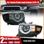 Car Head Lights For Toyota Land Cruiser Headlights LC70-LC79 Headlamp 2006-2023 LED Projector Head Lamps Turn Signal Auto Parts