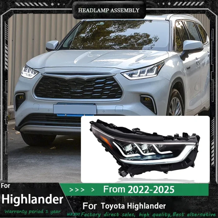 Car For Toyota 2022-2025 Highlander Front Lamp Upgrade DRL Headlight Full LED Dynamic Turn Signal Projector Lens AutoAccessories - Image 7