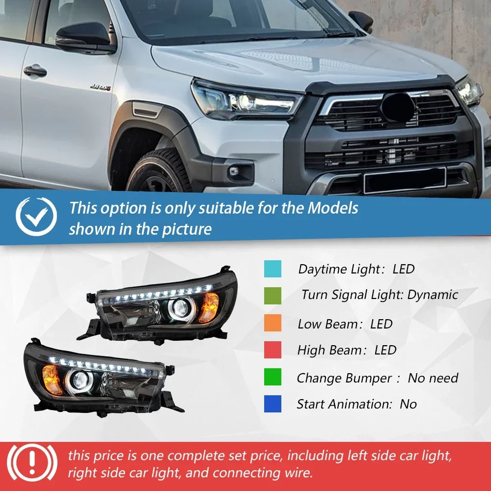 See335082717e4097a70cb49f48d6ecbcz.webp For Toyota Hilux Revo Vigo 2015-2021 Car Front lamps Upgrade Bifocal lens Plug and Play Accessories LED Auto Headlights Assembly - Image 1