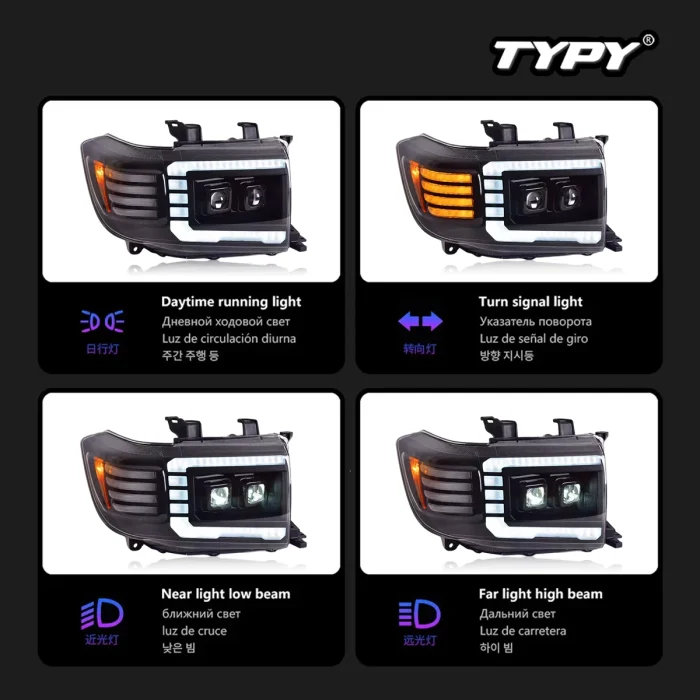 Car For Toyota Land Cruiser LC71 LC76 Headlight 2007-2022 Upgrade Modified to New DRL Dynamic Turn Signal LED Headlight Auto - Image 4